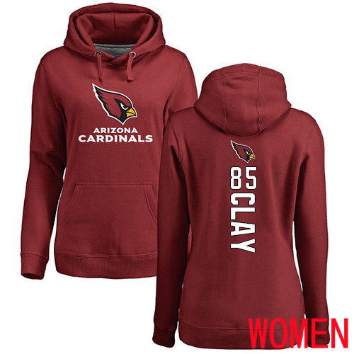 Arizona Cardinals Maroon Women Charles Clay Backer NFL Football #85 Pullover Hoodie Sweatshirts->nfl t-shirts->Sports Accessory